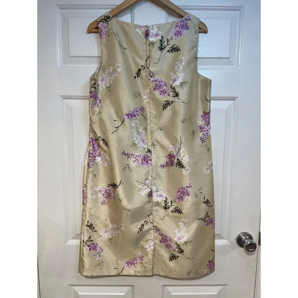 Pastel Yellow Floral Tank Midi Dress Jacket Set Elegant Party Church XL 14 Chic‎